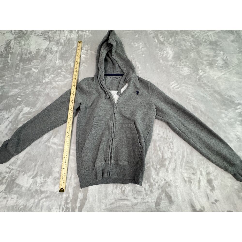 US Polo Assn Mens Size XS Full Zip Up Gray Jacket Fleece Lined‎